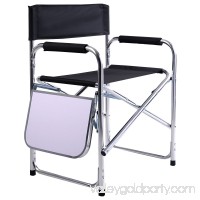 Costway Aluminum Folding Director's Chair with Side Table Camping Traveling   